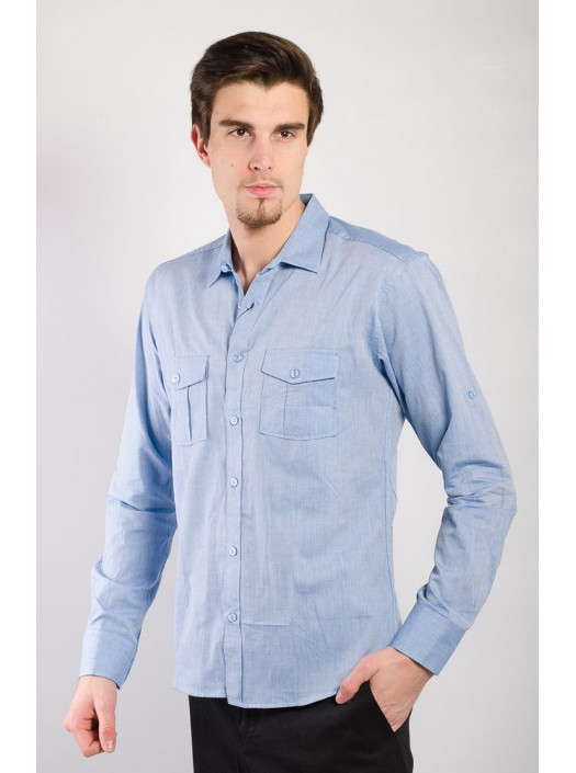 Рубашка Рубашка №46F041_Голубой