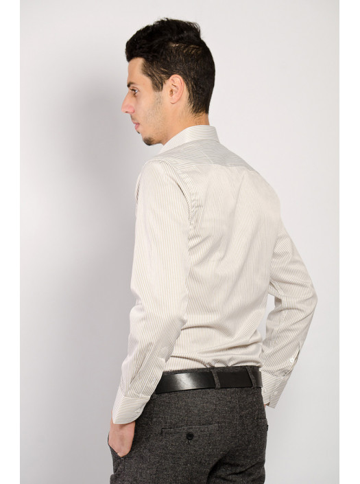 Рубашка Рубашка №74F001_Бежевая полоска