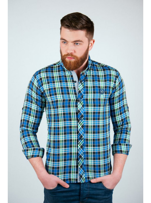 Рубашка Рубашка №94C038_Сине-зеленый