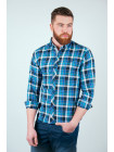 Рубашка Рубашка №94F037_Бирюзово-черный
