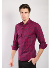 Рубашка Рубашка №46G040_Клетка бордово-синяя