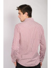 Рубашка Рубашка №46F042_Полоса бордово-белая
