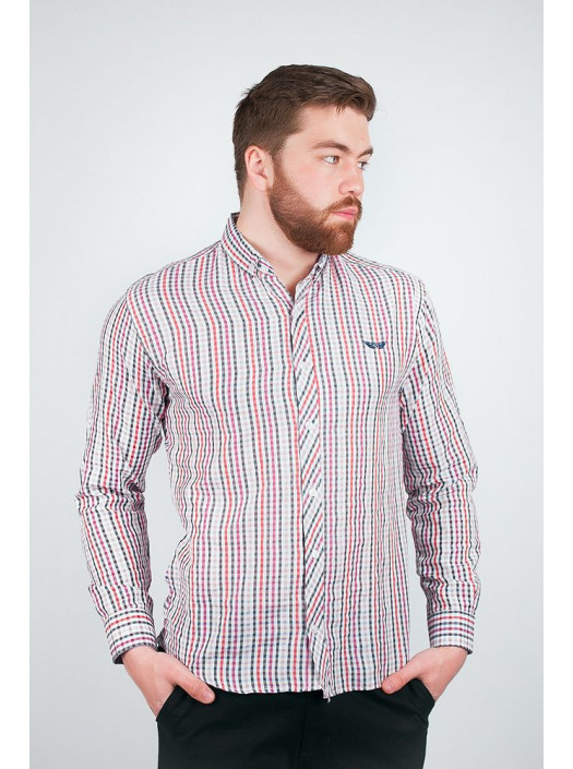 Рубашка Рубашка №94F056_Бордово-черный