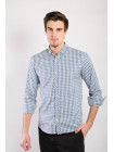 Рубашка Рубашка №46G040_Клетка молочно-голубая