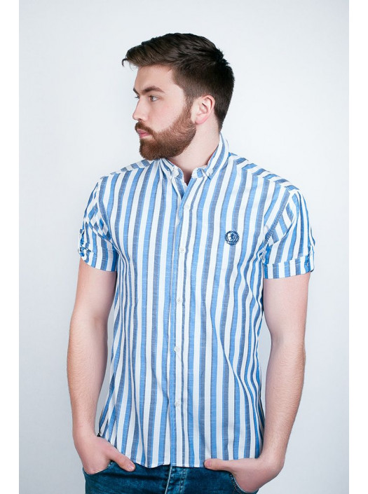 Рубашка Рубашка №94F049_Сине-белый