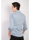 Рубашка Рубашка №46G040_Клетка молочно-голубая