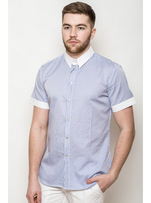 Рубашка Рубашка 3113 _Полоска светло-сиреневая