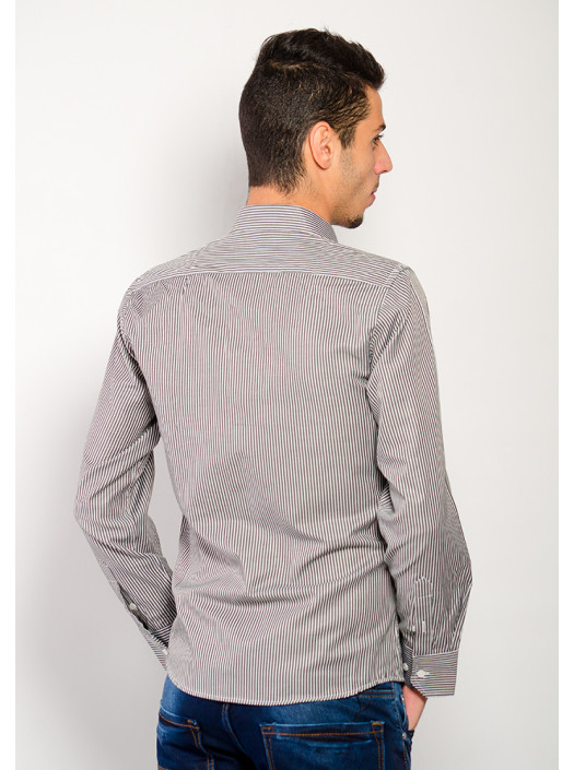 Рубашка Рубашка №74F001_Темно-серая полоска