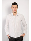 Рубашка Рубашка №74F001_Белый с черно-коричневой полоской