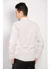 Рубашка Рубашка №74F001_Белый с черно-коричневой полоской
