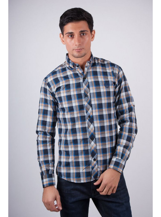 Рубашка Рубашка №94F004_Сине-бежевый