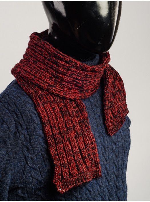 Шарф Шарф №87F003_Бордово-черный