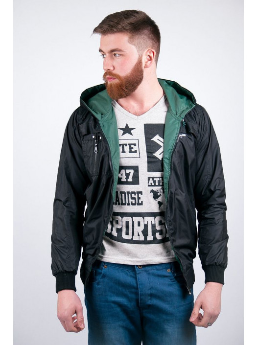 Ветровка Ветровка №57E089_Черно-зеленый