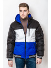 Зимняя куртка Куртка 2207_Черно-белый/синий